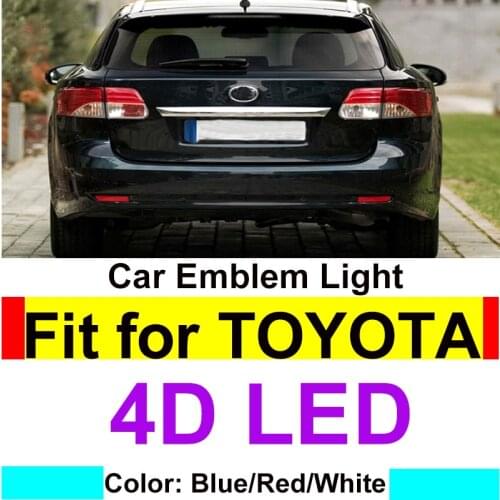 4D Light Rear Trunk Automobile LED Emblem Lamp for RAV4 REIZ PRADO COROLLA CROWN YARIS WISH Daylighting Bulb Marker DR