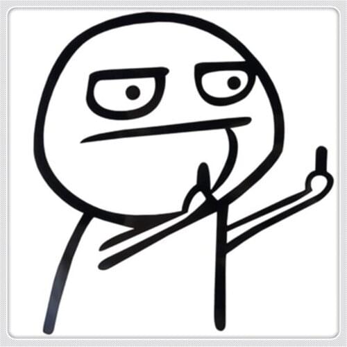 Car Accessories Cartoon Funny Middle Finger Stickers modeling for Ford Mustang BA Shelby SYNus King GTX1 Ka Fusion Focus F-150