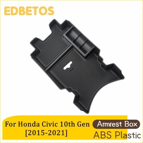 Car Armrest Box Center Console Storage Glove Box Organizer Insert Tray For Honda Civic 10th Gen 2016 2017 2018 2019 2020