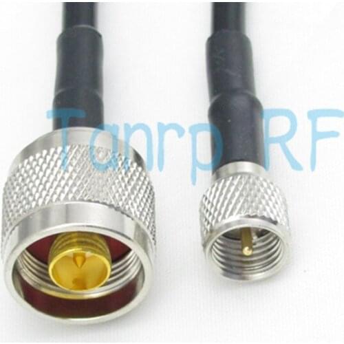 Free shipping! RF Pigtail coaxial jumper cable 20INCH RG58 extension cable MINI UHF male plug to N male plug connector 50CM