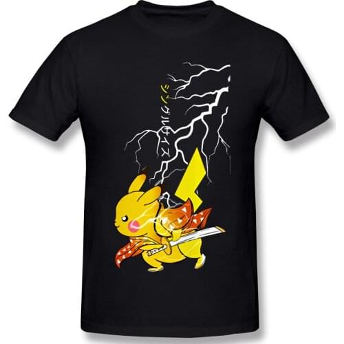 Funny Novelty Mens Basic Short Sleeve T-Shirt Kisatsutai Zenitsu Pika Anime Harajuku Tops Tees EUR Size
