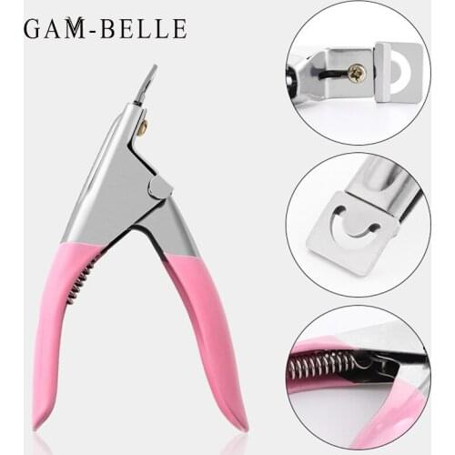 GAM-BELLE Fake Nail Cutter Professional Nail Straight Edge Acrylic Nail Clipper Tips Manicure Cutter Guillotine Cut False Nails