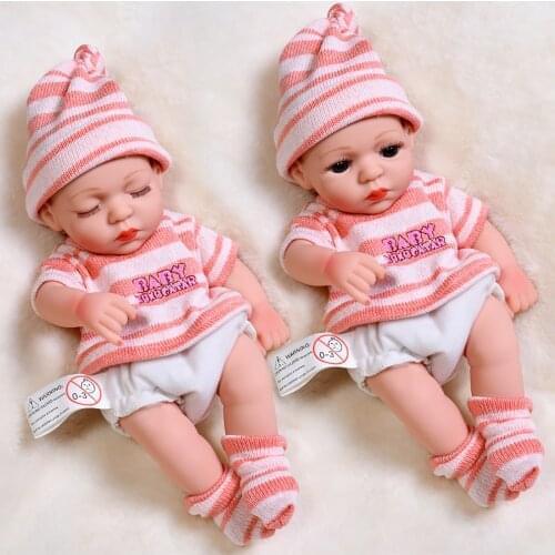 35CM Sleeping Reborn Baby Doll Full Silicone Body Baby Dolls No Function Soft Lifelike Real Reborn Bebe Toys Gifts For Children