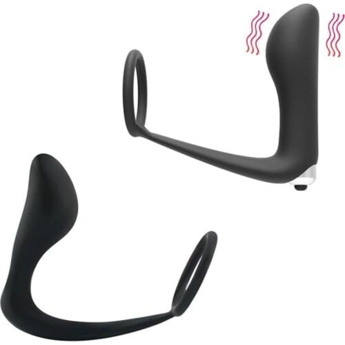 Male Anus Prostate Massager Ejaculation Orgasm Anal Plug with Cockring Strap on Butt Anal Vibrator for Men Masturbator Sex Toys