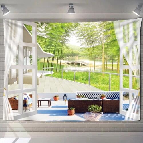 Landscape Tapestry Wall Hanging Bohemian Style Hippie Psychedelic Art Kawaii Aesthetics Room Home Decor