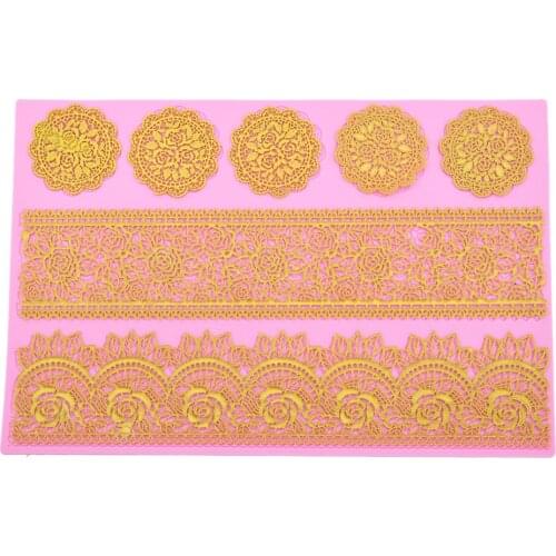 New Lace cake mould flower pattern Sugarcraft Silicone Mat Baking Fondant Cake Tool Mould Chocolate Mold New Lace