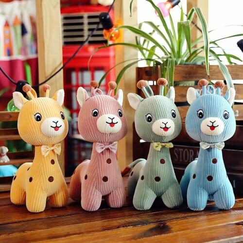 New 30cm plush The New Bow tie fawn Simulation Sika Deer Soothing doll stufeed soft high quality Pillow christmas gift for kid