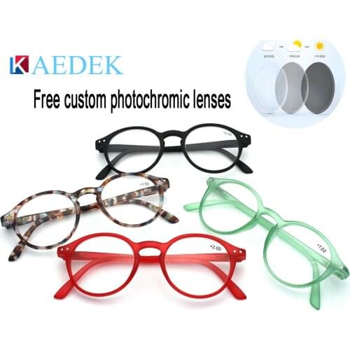 KAEDEK Reading Glasses Frame Women Glasses Clear Round Eye Glasses Man Stylish Glasses For Sight With Diopters Oculos+1+1.5+2+3