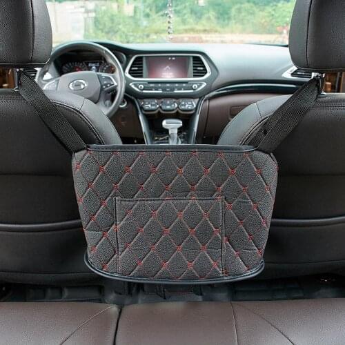 Car Seat Storage PU Organizer With Hook Pouch Holder Side Car Storage Mesh Net Pouch Bag