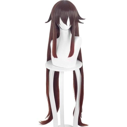 Genshin Impact HuTao Cosplay Wig Heat Resistant Synthetic Hair Carnival Halloween Party Props