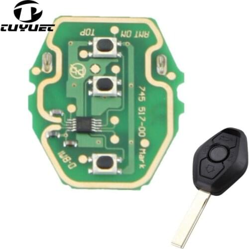 Rechargeable Remote Circuit Board 315/433MHz for BMW 3 5 X series 7S E38 E39 E46 3 Buttons Key Fob With CR2032 Battery