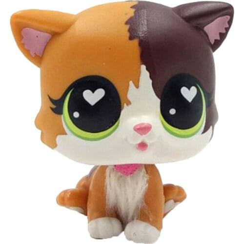 LPS CAT New pet shop toys standing Felina Meow short hair cat with white heart green eyes real anime figure toys for children