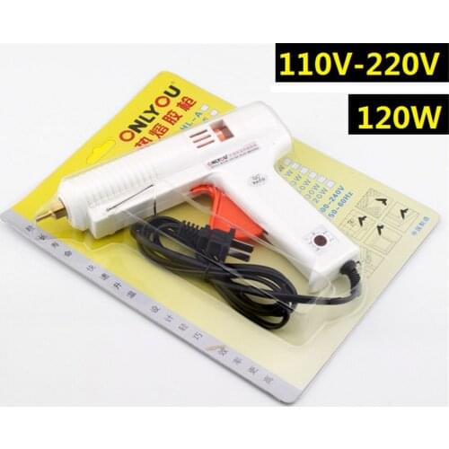 120W Hot Melt Glue Gun with 2pc 11mm Glue Stick Heat Temperature Tool Industrial Guns Thermo Gluegun Repair Heat Tools
