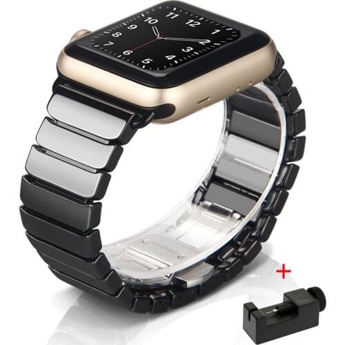 Ceramic Watch Strap for Apple Watch Band 42mm 38mm 1/2/3 Smart Watch Bracelet Ceramic Watchbands for iWatch Series 5 4 40mm 44mm