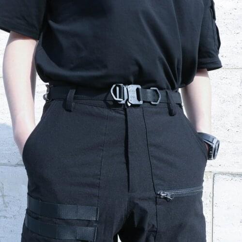 SILENSTORM Techwear Unisex Tactical 'Corbra' Buckle Black Nylon Belt Hip Hop Style Punk Fashion