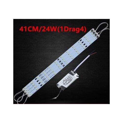 Led Ceiling Lamp Reconstruction Rectangular Light Bulb Light Bar Lamp Beads Core Board Lights White Bright 41cm 24W 1 Drag 4