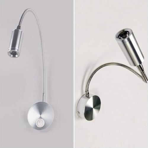 LED Hose Wall Lamp 3W Flexible Hotel Bedside Reading Wall Light Modern Fashion Book Lights