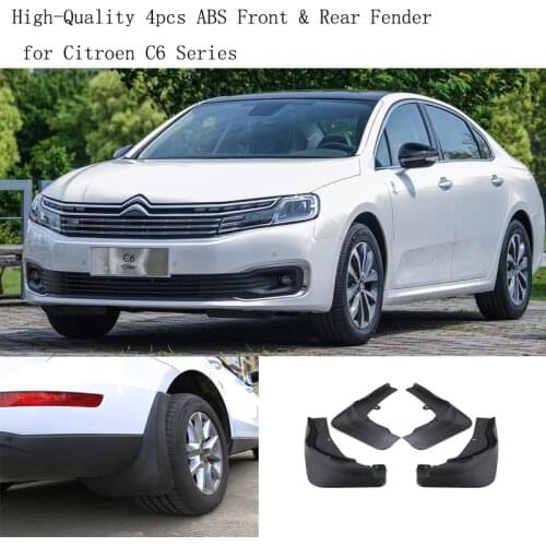High-Quality 4pcs ABS Front & Rear Fender for Citroen C6 Series Car Mud Flaps Splash Guard Mudguard Mudflaps Accessories
