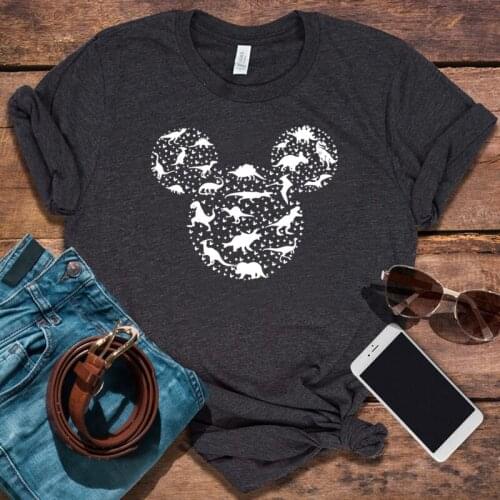 Head Ears with Dinosaurs Tshirt Family Matching Shirts Vintage Clothes Women for Dinosaurs Lovers Animal Women Sexy Tops T