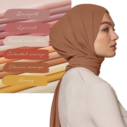 Women Solid Color Chiffon Hijab Scarf Wrap Islamic Shawls Headband Muslim Hijabs Wrap Headscarf Scarves 61 Colors