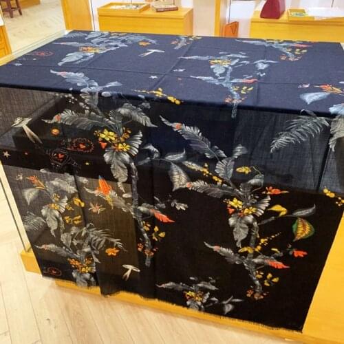 Floral 100% Cashmere Scarf Pashmina Women Winter Long Scarves Wraps Shawl 200*100cm