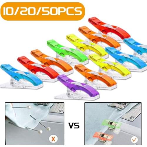 10/20/50Pcs Sewing Clips Sewing Fabric Clamps Quilting Clip Plastic Clips Patchwork Craft Clips Multicolor Clothing Clip Holder