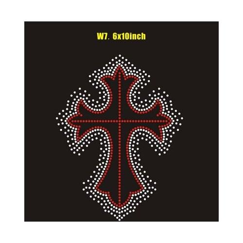 2pc cross patches sticker hotfix rhinestones motif heat transfer iron on design iron on rhinestone motifs for shirt