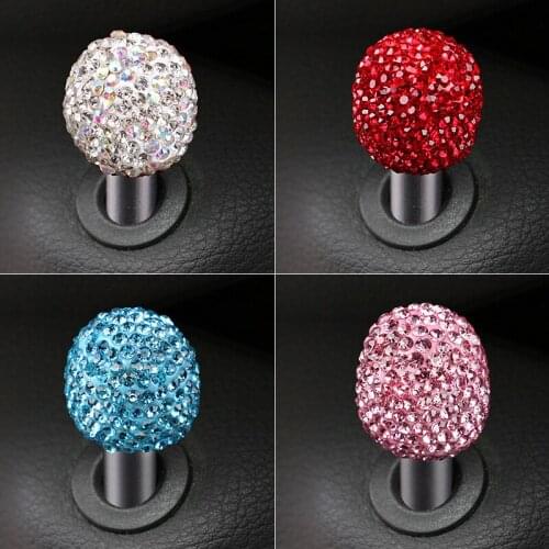 2pcs Rhinestone Universal Car Truck Interior Door Lock Knob Pull Pins Aluminum Alloy Bling Diamond Auto Security Door Lock Pins