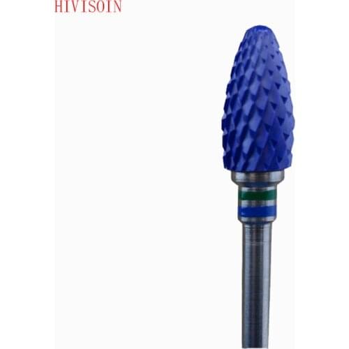 20pcs -Bullet Shape -Blue Zirconia Ceramic Dental Lab Burs - Double Coarse-Cross Cut-3401.060