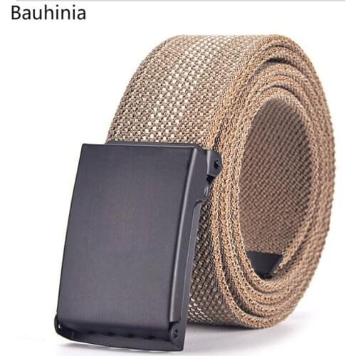 3.4cm New Mens Japanese And Korean Style Stretch Canvas Belt Casual All-match Free Perforated Woven Jeans Belt