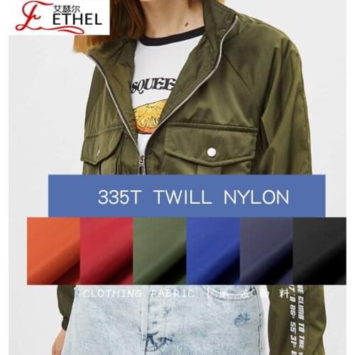 335t Twill Nylon Ethel New Chinese Style Thick Style 335t Twill Nylon Coat Windbreaker Cotton Jacket Fabric Solid Color