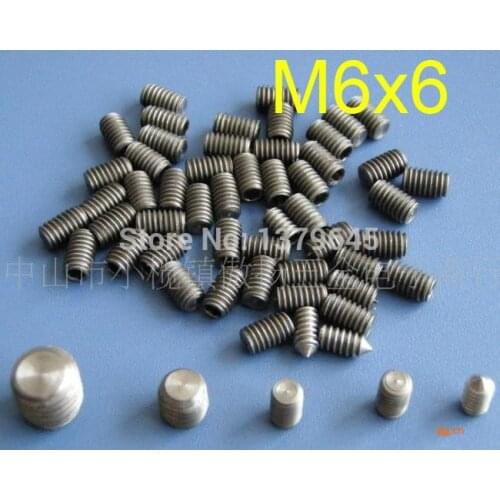 50pcs GR2 Titanium Ti M6x6 M6 thread 6mm m6*6 length Hex Socket Titanium Set Screw Titanium fastening screws