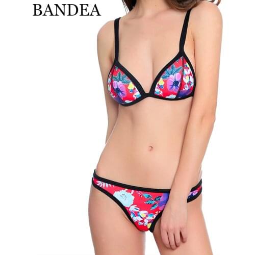 BANDEA Summer 2019 Sexy Swimwear Women Printed Bikini Push Up swimwear Halter Beachwear Swimsuit Padded bikinis women Bquini