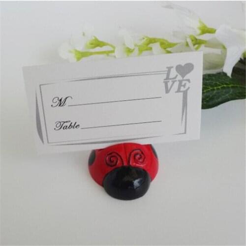 Free shipping 60pcs/lot new arrival wedding party supplies of resin ladybug place card holder favors and gifts, party souvenirs