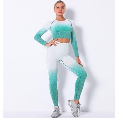 High Waist Adopt Seamless Yoga Set Gym Sport Fitness Legging Sportowear Yoga Pants Scrunch Butt Leggings Running Pant Yoga Suit
