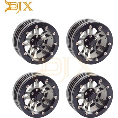 DJX 4PCS Aluminum Alloy 1.9" Beadlock Wheel Rim Hubs for 1/10 RC Crawler Car Axial SCX10 Tamiya CC01 RC4WD D90 D110