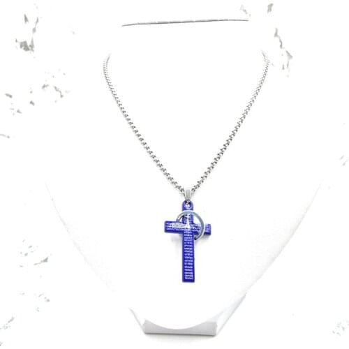 Double Ring Cross Necklace Fashion Jewelry Fashion Trend Shiny Pendant Sweater Chain Lady Necklace Personality Student Jewelry