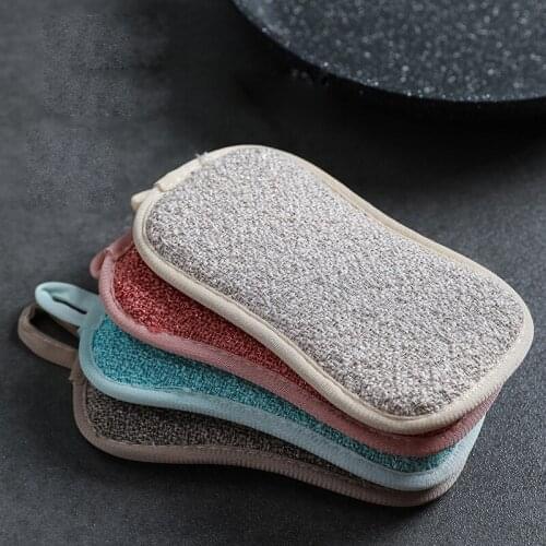 Double Sides Cleaning Sponge Pan Pot Dish Clean Sponge Household Cleaning Tools Dishwashing Brushes 1PCS New