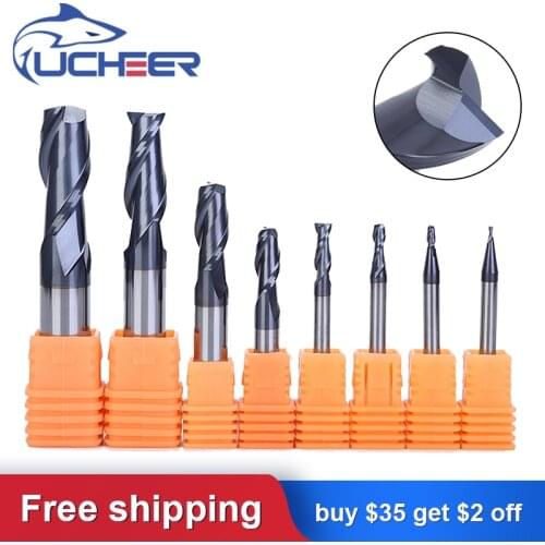 UCHEER 1pcs HRC45 2 Flute 8/10/12/14/16/18/20mm Alloy Carbide Tungsten Steel Milling Cutter End Mill cnc tools machine tools