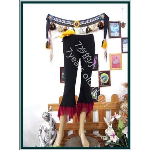 Lycra Cotton Tribal Belly Dance Tight Pants With Flounced Gothic Tribal Belly Dance Hoop Pants Steampunk S Skirt Yoga AH16 21