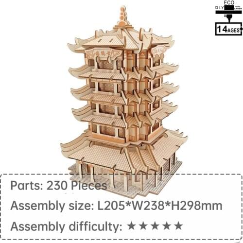 Chinese architecture 3D wooden jigsaw puzzle jigsaw puzzles 1000 for adults wooden toys for kids educational toys wooden puzzle