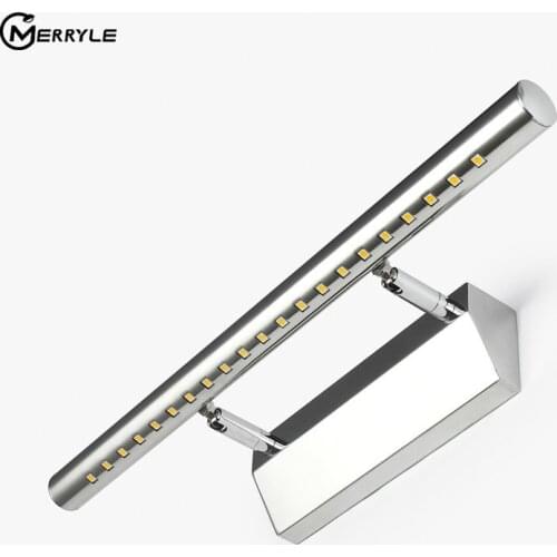 5W 7W LED Bathroom Mirror Lamp Simplicity Style Stainless Material AC220V Powered Warm White For Bathroom Dressing Table Light