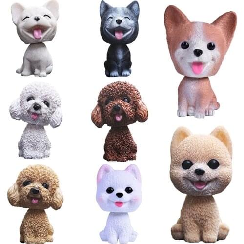 Cute Bobble-Head Puppy Doll Car Interior Decoration Dashboard Ornament Shaking Head Dog Toy Home Decoration Auto Accessories