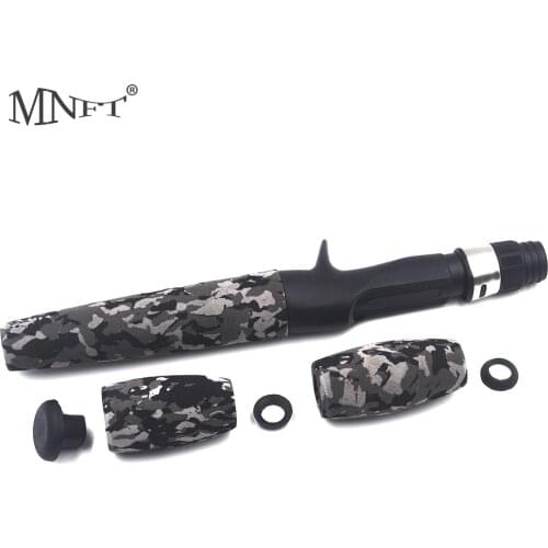 MNFT 1Set Camouflage EVA Split Grip Bait Cast & Spinning Fishing Rod Handle Kit Rear Grip With Reel Seat for Rod Building