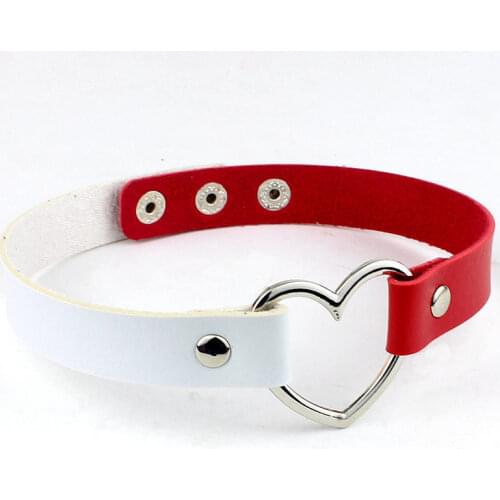 Fashion Faux Leather Choker Necklace Women Heart Chocker Gothic Statement Necklace Punk Femme Jewelry Gifts