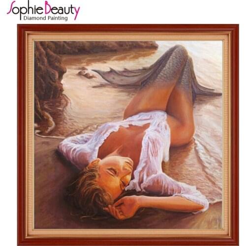 New 5D Full Resin Diamond Painting War Decor Cross Stitch DIY Needlework Square Diamond Mosaic Embroidery High heels mermaid