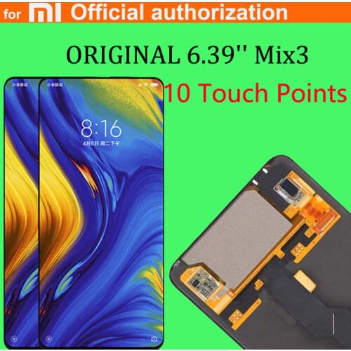 NEW ORIGINAL 6.39 Fingerprint Screen For XIAOMI Mi Mix 3 LCD Display Matrix Touch Digitizer Assembly For Mi Mix3 LCD Screen