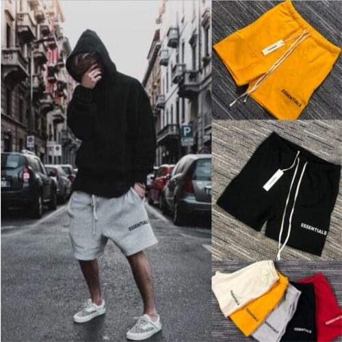 Essentials Drawstring Casual Pants Cotton Casual Sports Pants Men Women Essentials High Quality Solid Color Shorts