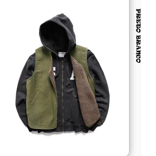 Preto branco Fleece Vests