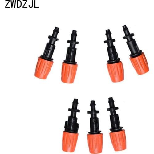 Irrigation Adjustable Atomizing nozzle Drippers Sprinkler water mist sprinkler barbed 1/4" Drip System adapter 8pcs